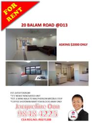 Blk 20 Balam Road (Geylang), HDB 3 Rooms #136195632